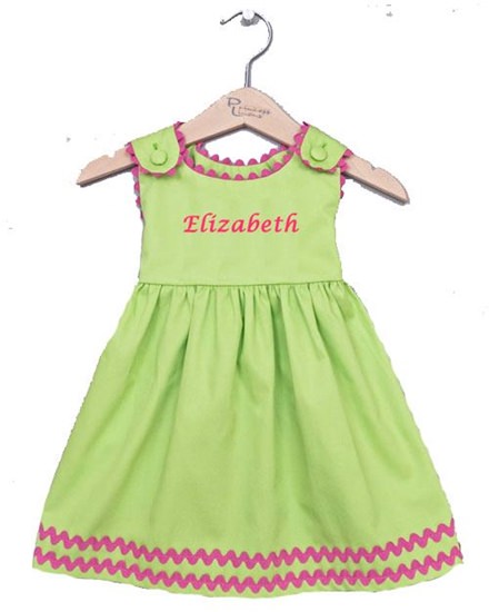 Princess Linens Lime Green Garden Princess Dress 6-12 Months