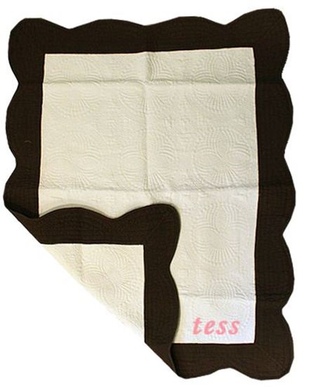 Pea-essential Chocolate/White Scalloped Baby Quilt