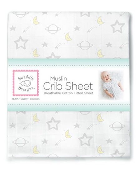 Swaddle Designs Goodnight Muslin <br>Fitted Crib Sheet