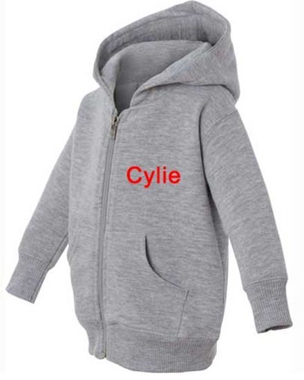 Personalized Pea-ssentials Zip Hoodie (Gray) 6 Months