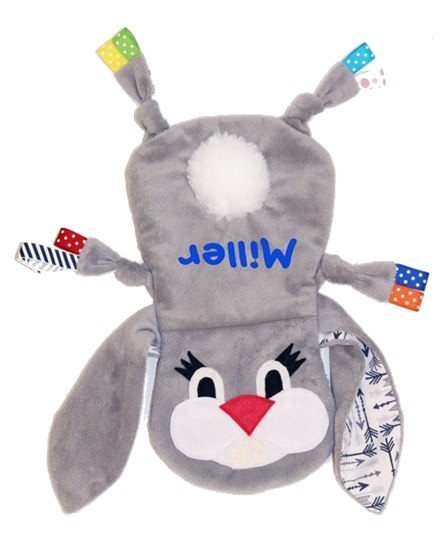 Picture of QTee Pal Gray Bunny Tag Lovey