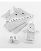 Baby Aspen Gray Shark Baby Hooded Towel 4-Piece Set