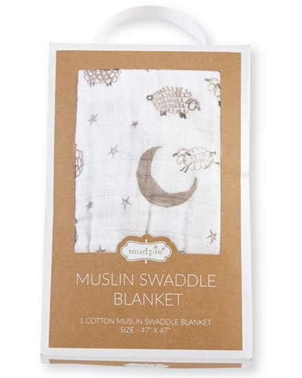 Mud-Pie Counting Sheep Swaddle Blanket