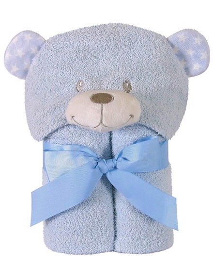 Stephan Baby Blue Bear Hooded Baby Towel