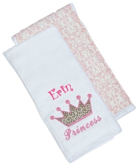 Personalized Maison Chic Princess Adelaide Burp Cloth Set (2-Pack)