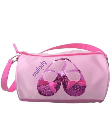 Personalized Horizon Dance Satin and Sequins Ballet Duffel Bag - Pink