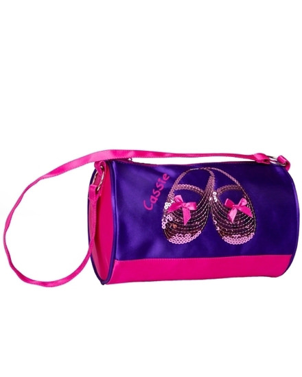 Personalized Horizon Dance Satin and Sequins Ballet Duffel Bag - Purple