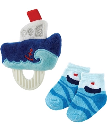 Stephan Baby Boat Teether and Sock Set