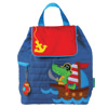 Stephen Joseph Alligator Pirate Quilted Back Pack