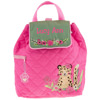 Personalized Stephen Joseph Leopard Quilted Backpack