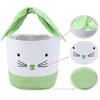 Pea-essential Green Gingham Round Easter Basket