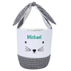 Personalized Pea-essential Black Gingham Bunny Easter Basket