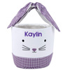 Personalized Pea-essential Purple Gingham Bunny Easter Basket