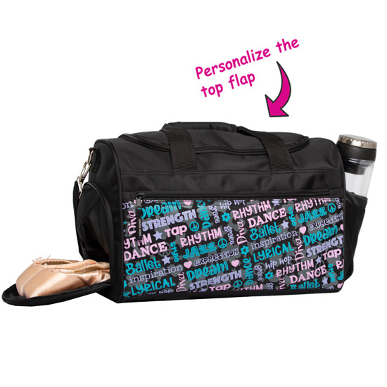 Personalized Horizon Dance Doodles Gear Duffel Bag - Pastel