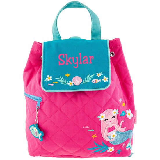 Personalized Stephen Joseph Pink Mermaid Quilted Backpack