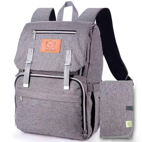 KeaBabies Explorer Diaper Bag - Classic Gray