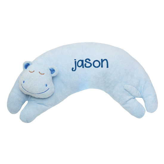 Personalized Angel Dear Blue Hippo Pillow