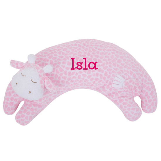 Personalized Angel Dear Pink Giraffe Pillow