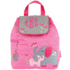 Personalized Stephen Joseph Elephant Quilted Backpack