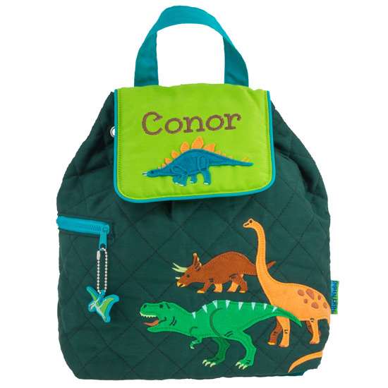 Personalized Stephen Joseph Green Dino Quilted Back pack