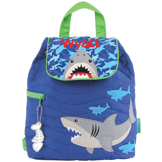 Personalized Stephen Joseph Shark Quilted Backpack