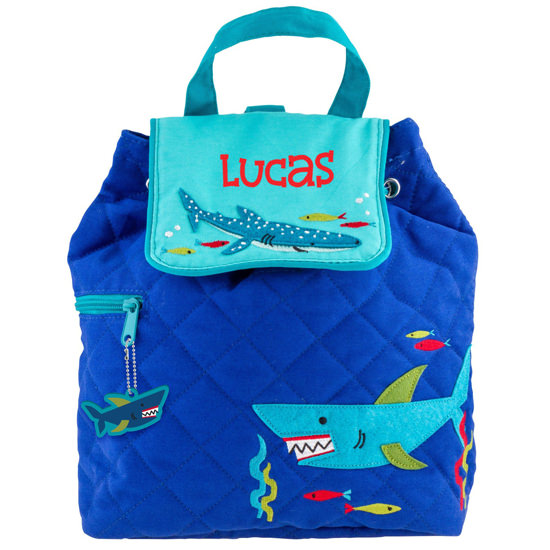 Personalized Stephen Joseph Shark Quilted Back Pack
