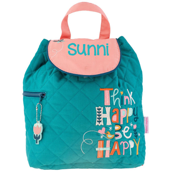 Personalized Stephen Joseph Think Happy Quilted Backpack
