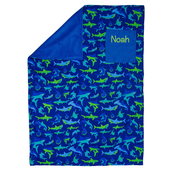 Personalized Stephen Joseph Shark All Over Print Blanket