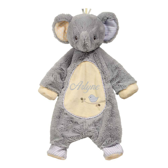 Personalized Douglas Gray Elephant Sshlumpie Lovey
