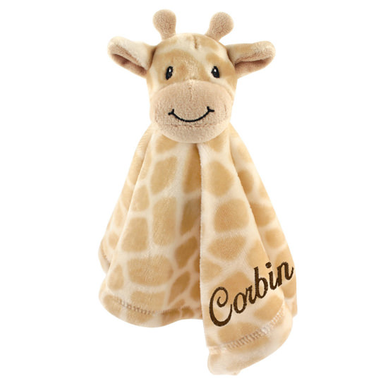Monogrammed Hudson Baby Giraffe Security Blanket