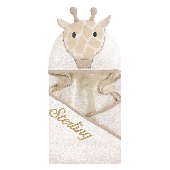 Personalized Hudson Baby Modern Giraffe Hooded Baby Towel