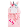 Personalized Hudson Baby Whimsical Unicorn Hooded Baby Towel
