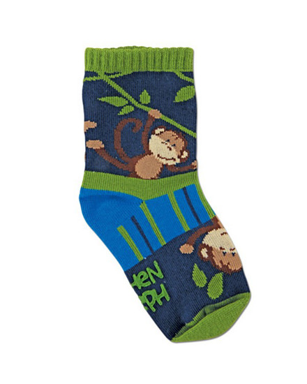 Stephen Joseph Blue Monkeying Around Toddler Socks