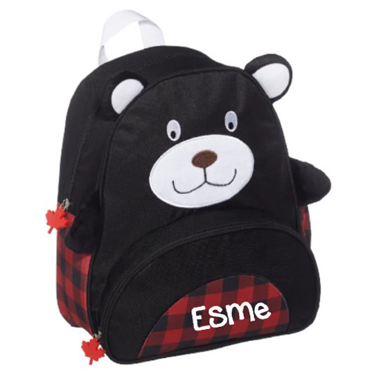 Personalized Pea-essential Plaid Bear Backpack