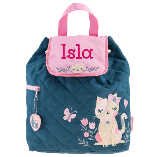 Personalized Stephen Joseph Cat Quilted Backpack
