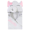Personalized Hudson Baby Gray and Pink Elephant Hooded Baby Towel