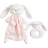 Pink Bunny Lovey and Rattle Set